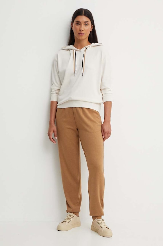 BOSS hanorac de loungewear de damă CP Stripe Hoodie 50524760 bej SS26