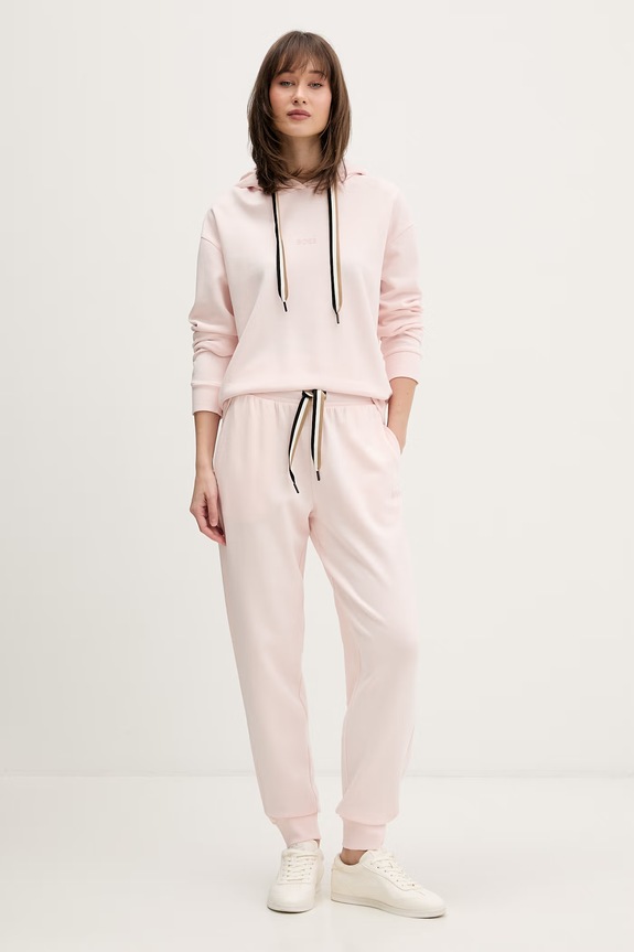BOSS lounge melegítőfelső női CP Stripe Hoodie 50524760 rózsaszín SS26