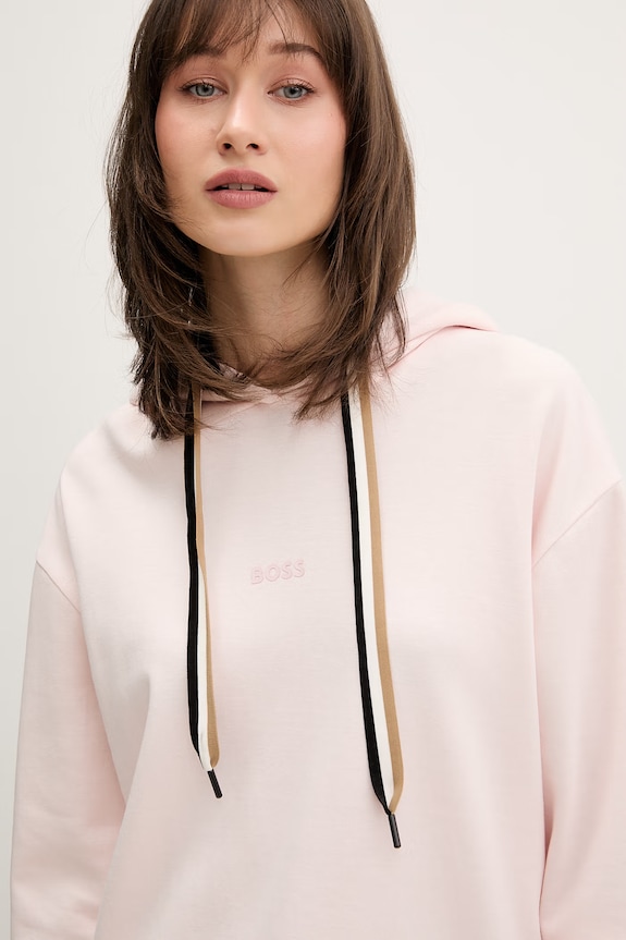 BOSS lounge melegítőfelső női CP Stripe Hoodie rózsaszín 50524760