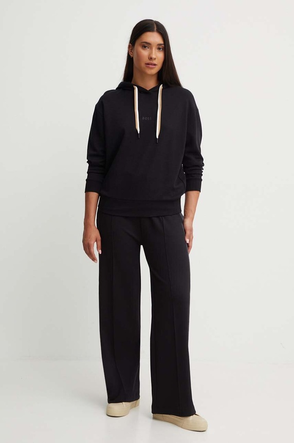 BOSS bluza lounge damska CP Stripe Hoodie 50524760 czarny SS26
