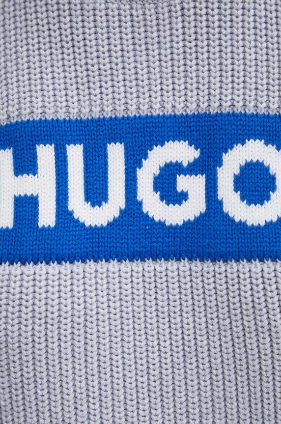 Βαμβακερό πουλόβερ Hugo Blue 50514300 γκρί