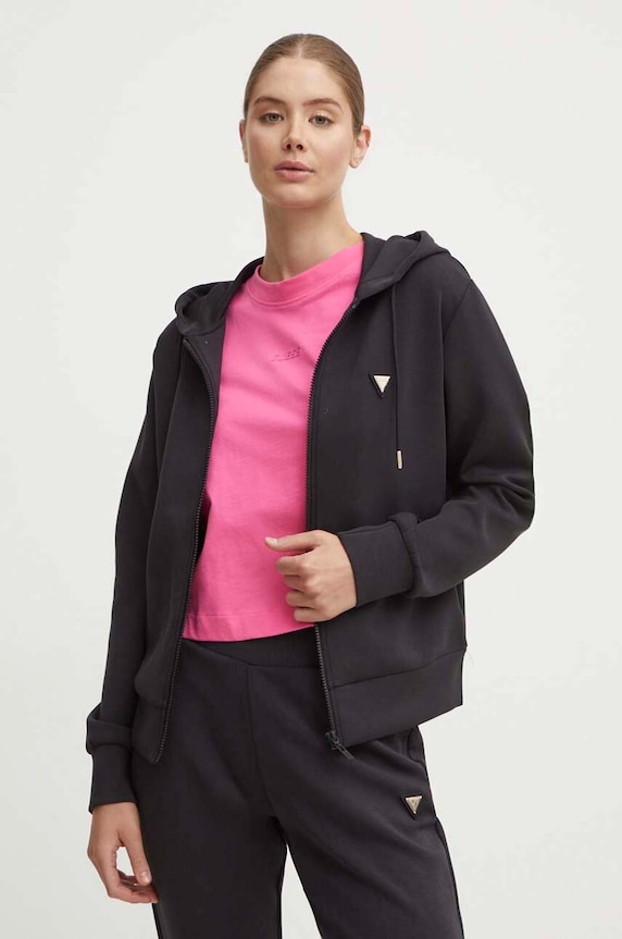 Mikina Guess OLYMPE s elastanom čierna V4YQ06.KCAY2