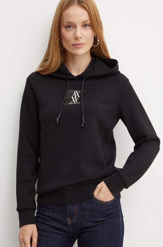 Mikina Armani Exchange s kapucí černá 6DYM78.YJEGZ