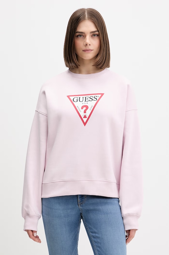 Guess Jeans bluză print roz W4YQ00.KC811