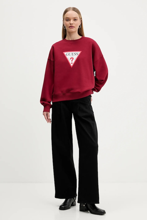 Guess Jeans bluză W4YQ00.KC811 burgundia SS26