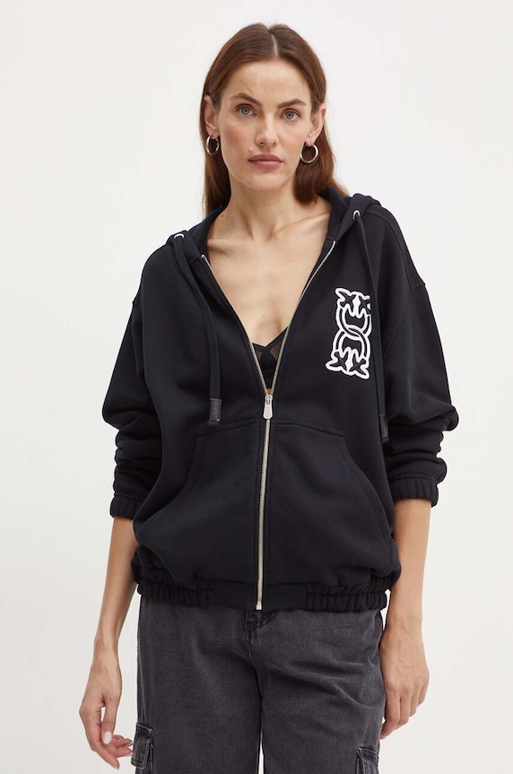 Pinko bluza bawełniana z kapturem czarny 103714.A23C