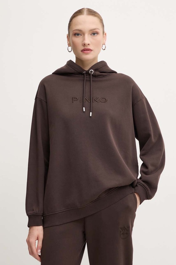 Pinko bluza z kapturem brązowy 101685.A21P