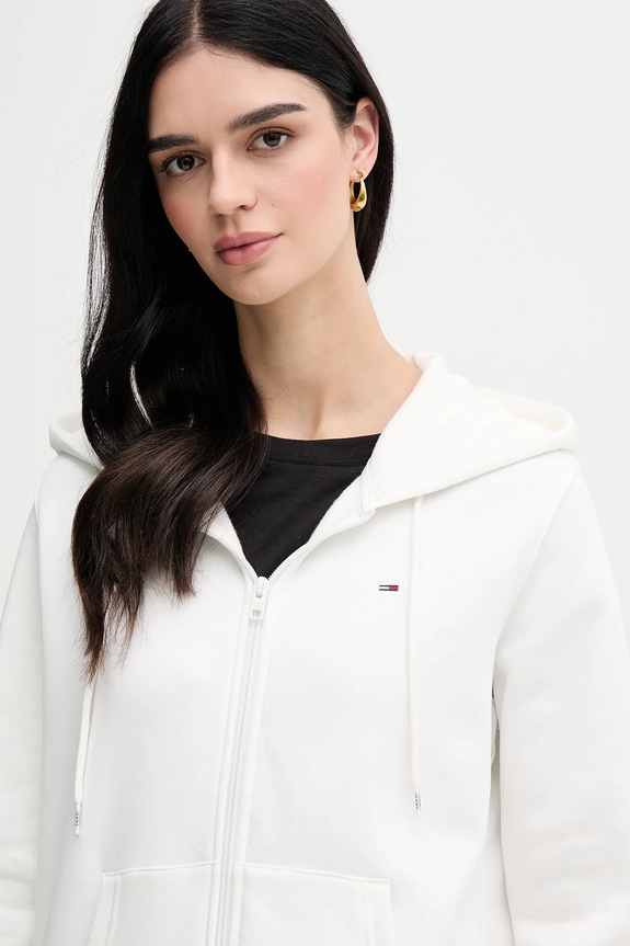 Ρούχα Tommy Jeans Μπλούζα με κουμπιά γυναικεία DW0DW19729 λευκό