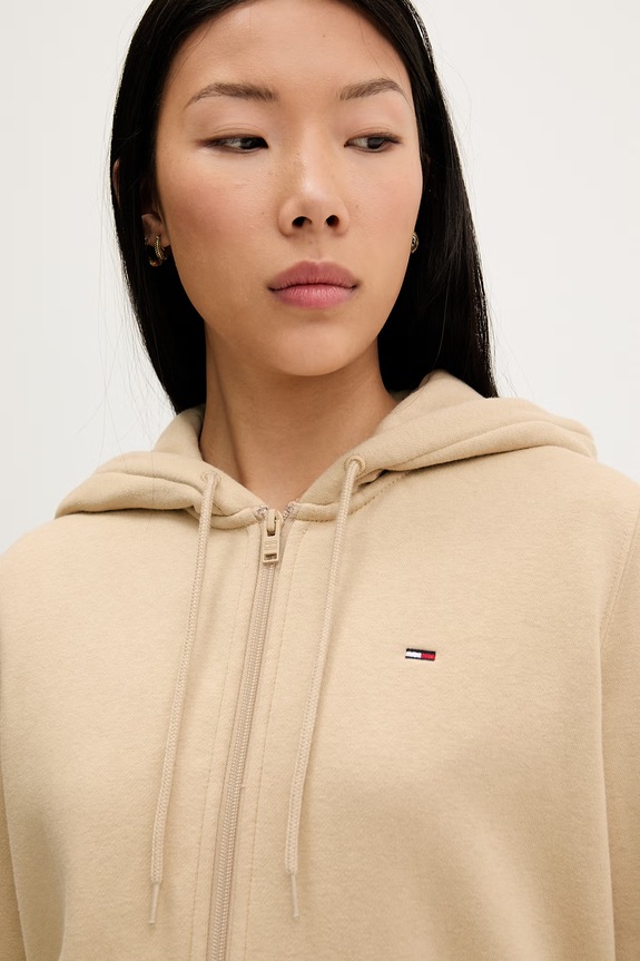 Tommy Jeans Μπλούζα με κουμπιά γυναικεία μπεζ DW0DW19729