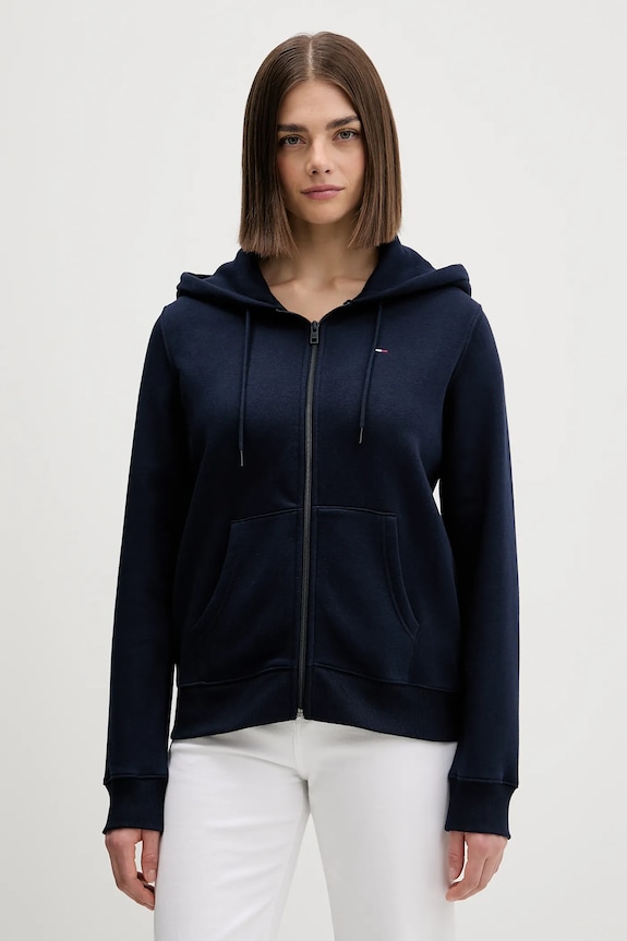 Tommy Jeans hanorac cu fermoar femei uni bleumarin DW0DW19729