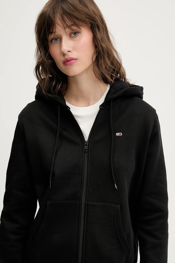 Tommy Jeans hanorac cu fermoar de damă DW0DW19729 negru