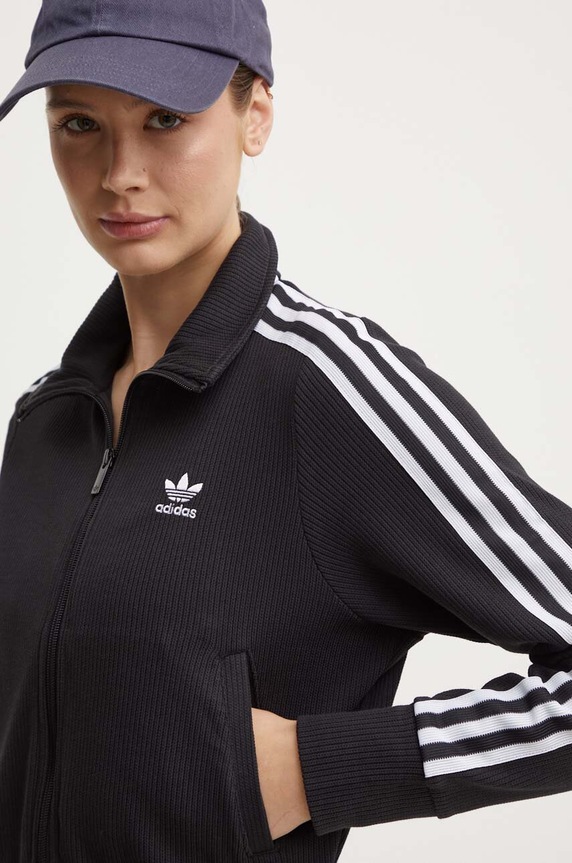 adidas Originals bluză Knitted Track Top negru IY7278