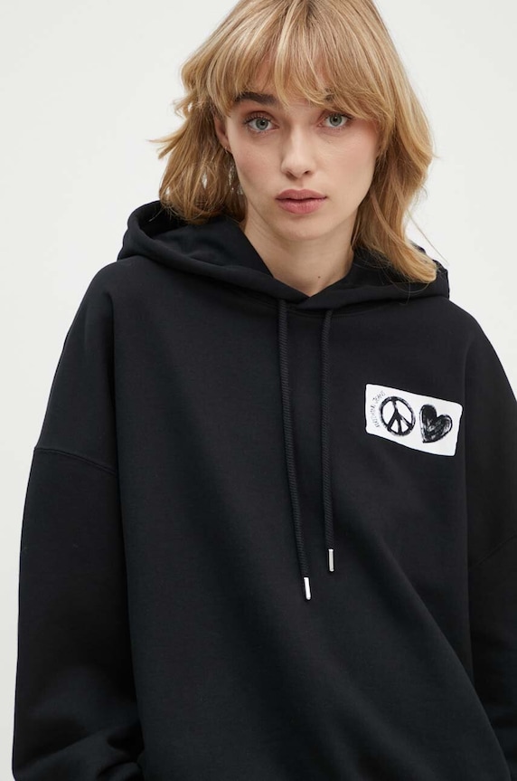 Moschino Jeans felpa in cotone nero 1705.8233