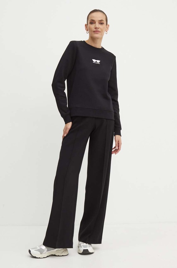 Bavlnená mikina Karl Lagerfeld 245W1813 čierna AW24