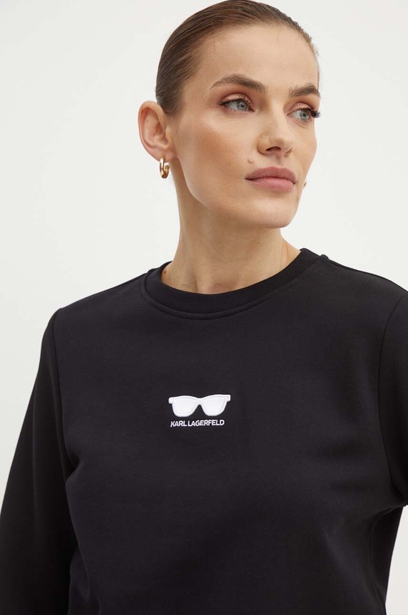 Bavlnená mikina Karl Lagerfeld čierna 245W1813