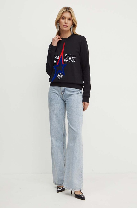 Karl Lagerfeld bluza bawełniana 245W1830 czarny AW24