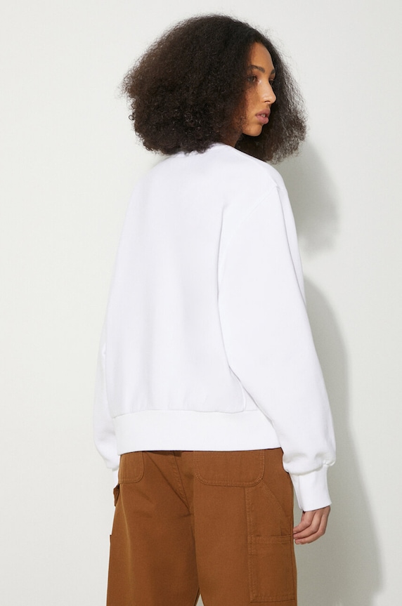Odzież Carhartt WIP bluza American Script Sweat I033649.02XX biały