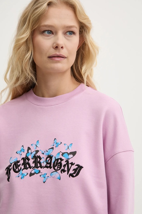 Chiara Ferragni felpa in cotone rosa 77CBIK08