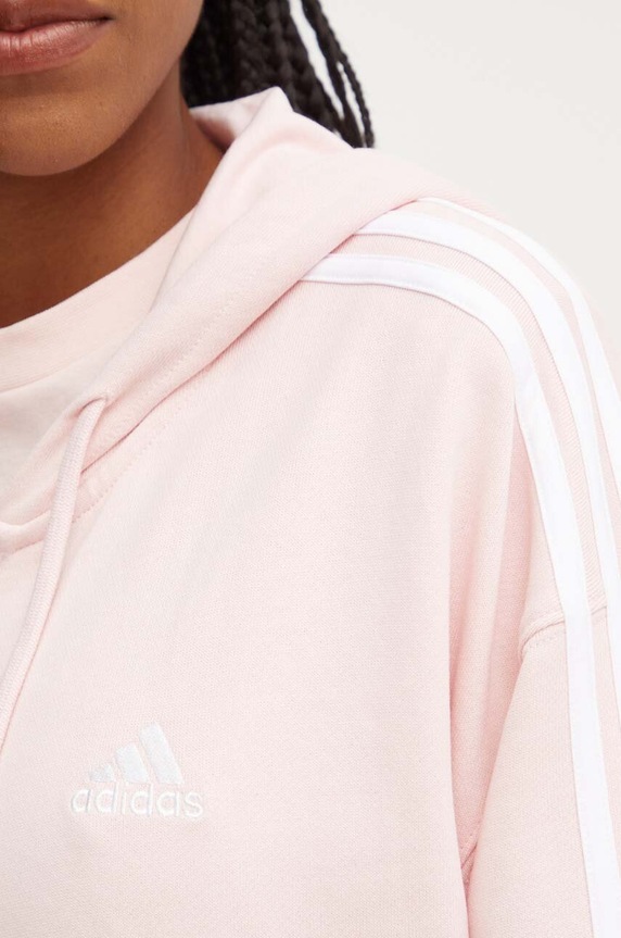 Βαμβακερή μπλούζα adidas Essentials IY7543 ροζ