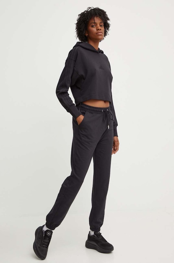 Βαμβακερή μπλούζα adidas All SZN JI9104 μαύρο AW24