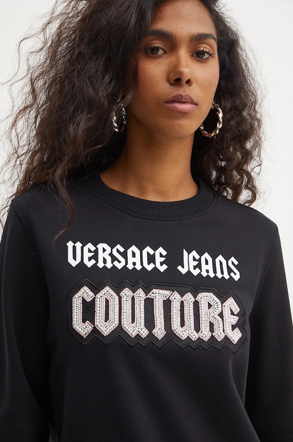 Versace Jeans Couture pamut melegítőfelső fekete 77HAIC02.CF00C