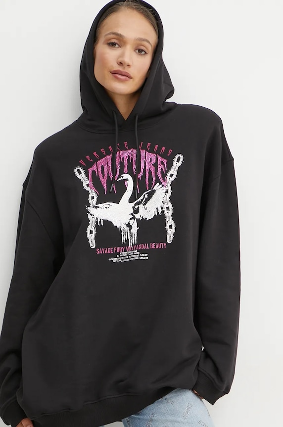 Bavlněná mikina Versace Jeans Couture černá 77HAIG01.CF01G
