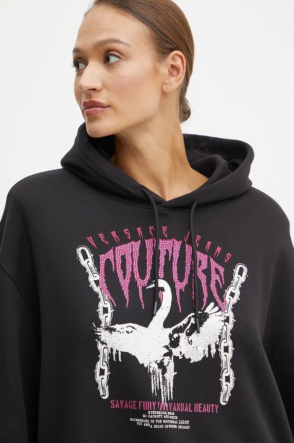 Bavlněná mikina Versace Jeans Couture 77HAIG01.CF01G černá