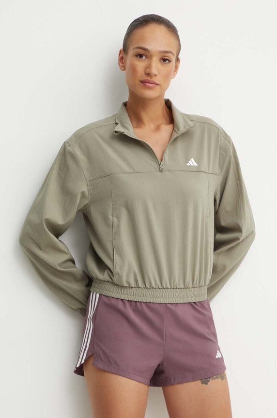 Tréninková mikina adidas Performance Train Essentials bez kapuce zelená IX1028