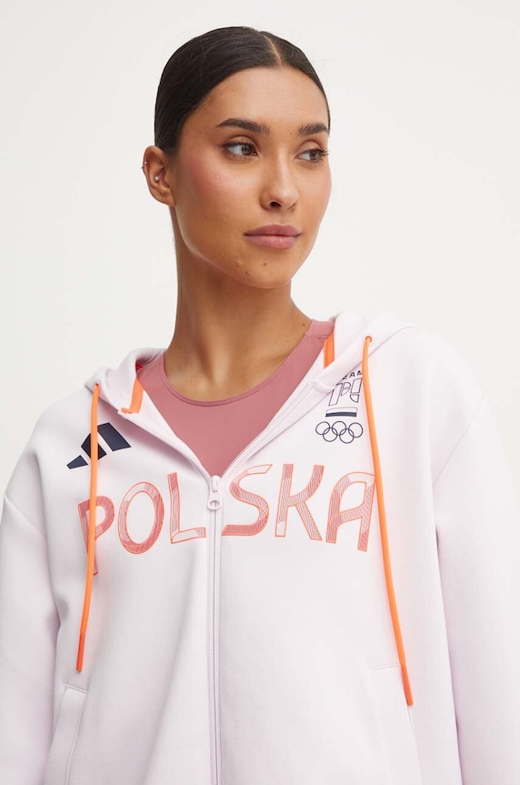 Tepláková mikina adidas Performance Poland růžová JF6705