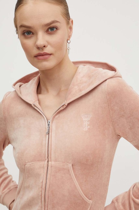 Velurová mikina Juicy Couture HERITAGE ROBYN HOODIE béžová JCSEBJ007.678