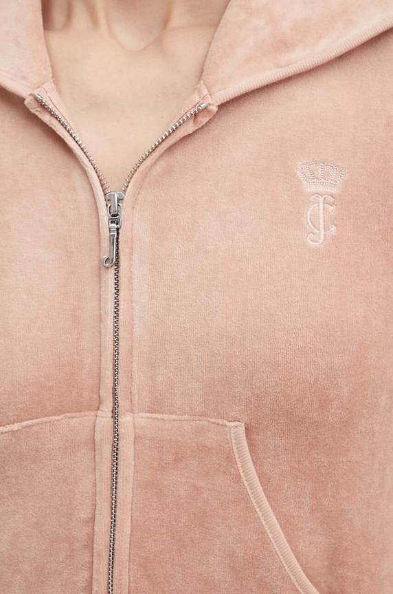 Velurová mikina Juicy Couture HERITAGE ROBYN HOODIE JCSEBJ007.678 béžová