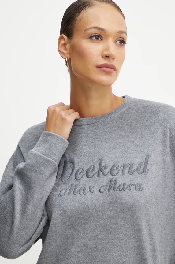 Weekend Max Mara felpa in misto lana grigio 2425926032600