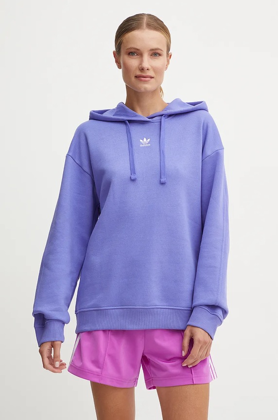 Dukserica adidas Originals s kapuljačom ljubičasta IY9618