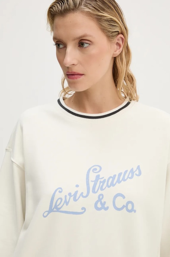Bavlněná mikina Levi's 0002L béžová