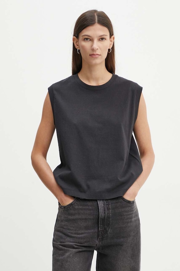 Bavlněný top Levi's kulatý černá A8794