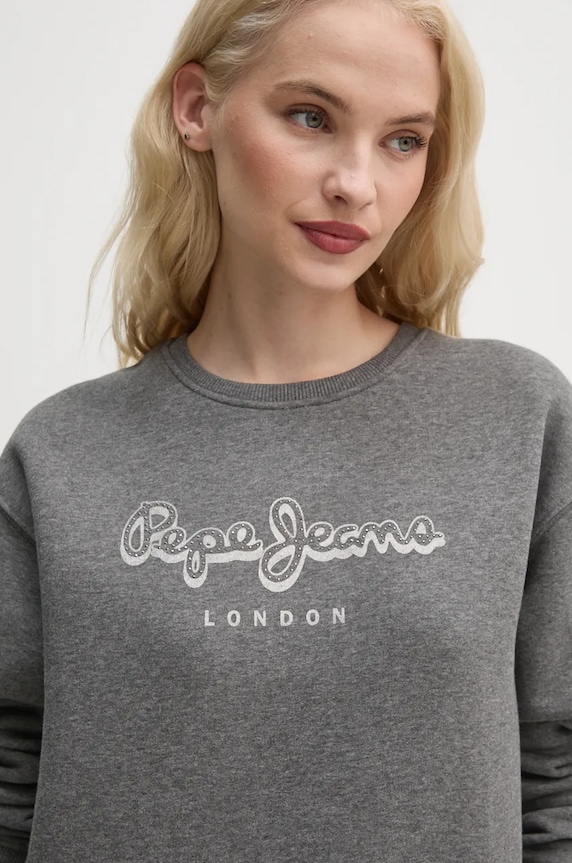 Pepe Jeans bluza FRANCESCA nadruk szary PL581458