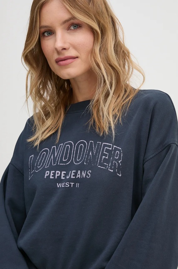 Pepe Jeans bluza bawełniana FIORELINA granatowy PL581464