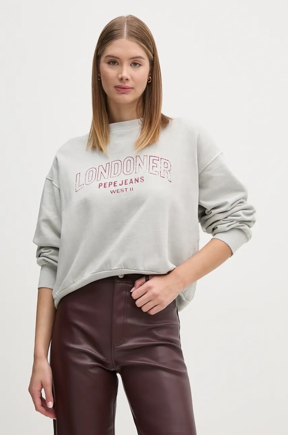 Pamučna dukserica Pepe Jeans FIORELINA siva PL581464