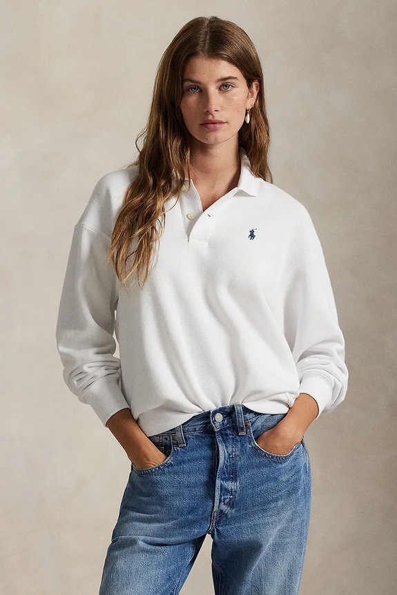 Mikina Polo Ralph Lauren bez kapucne biela 211947966