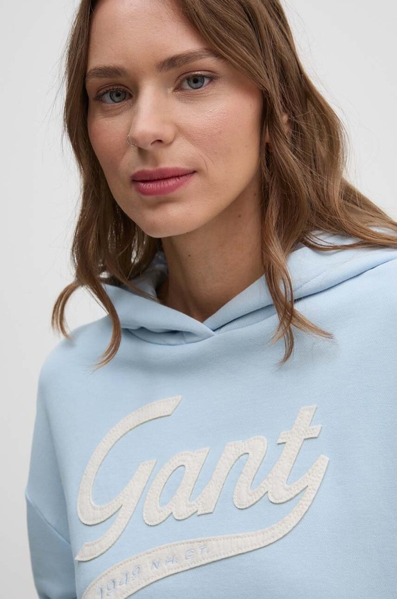 Gant bluza bawełniana niebieski 4200489