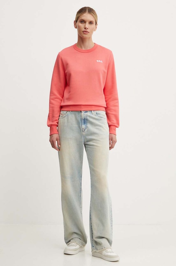 A.P.C. bluza bawełniana sweat boxy petit vpc COHBR.F27918 pomarańczowy AW24