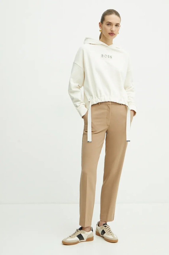 BOSS Orange bluza bawełniana 50528690 beżowy AW24