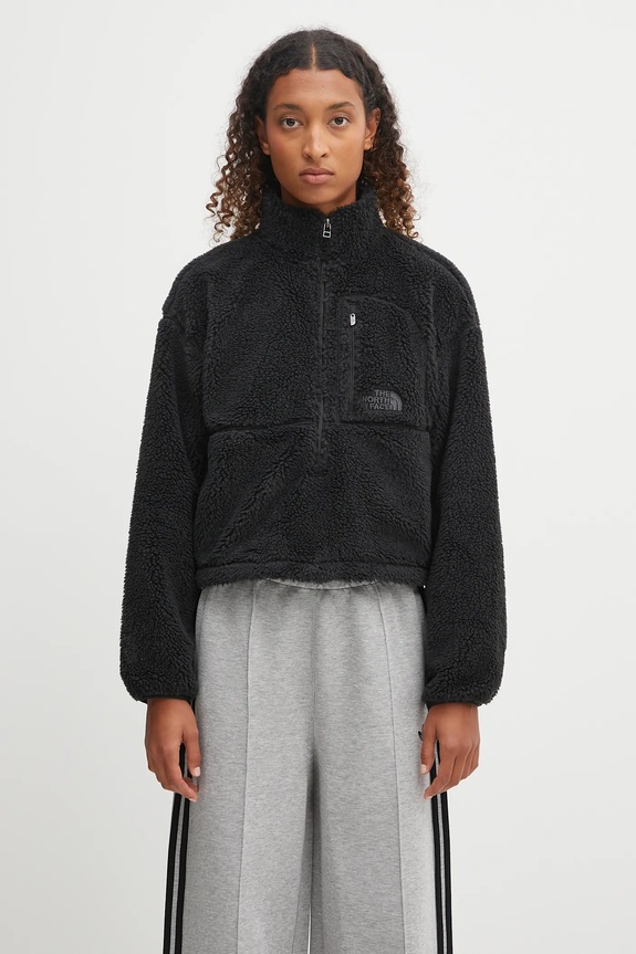 Поларен суичър The North Face TNF Extreme Pile Pullover изчистен черен NF0A88ZCJK31