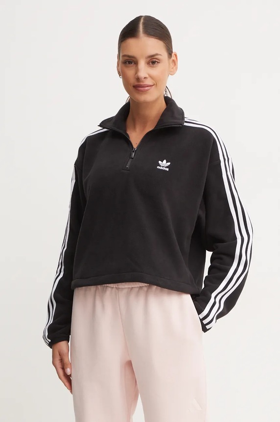adidas Originals bluza polarowa Adicolor aplikacja czarny IY7266