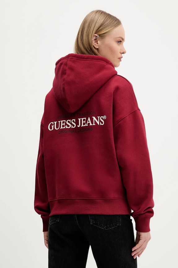 Odzież Guess Jeans bluza W4BQ21.KC811 bordowy