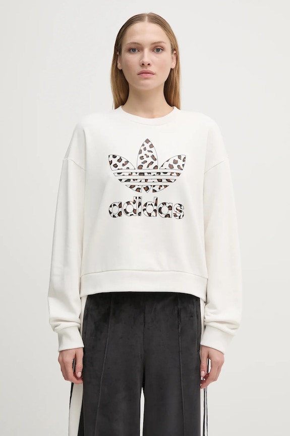 adidas Originals cotton sweatshirt Leopard Sweat cotton white IW8477