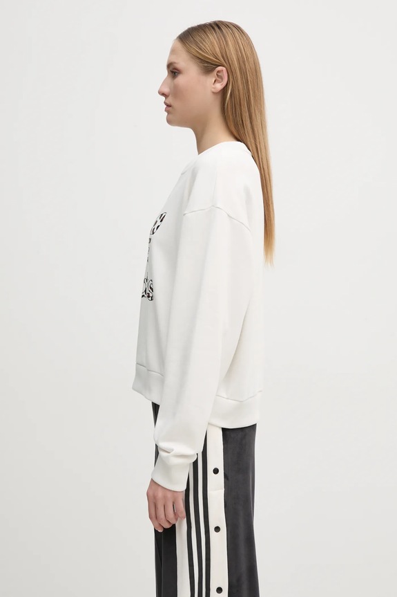 adidas Originals cotton sweatshirt Leopard Sweat IW8477 white AW24