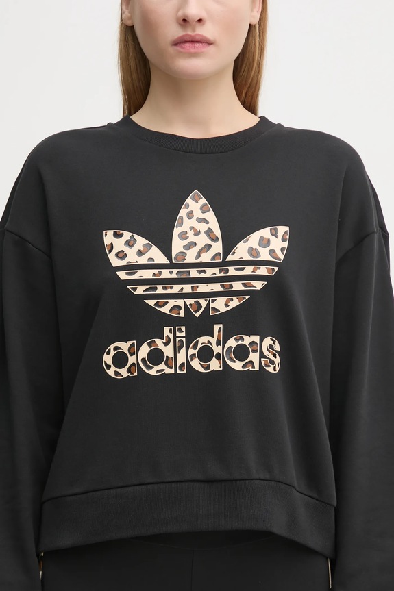 adidas Originals felpa in cotone Leopard Sweat nero IW8480