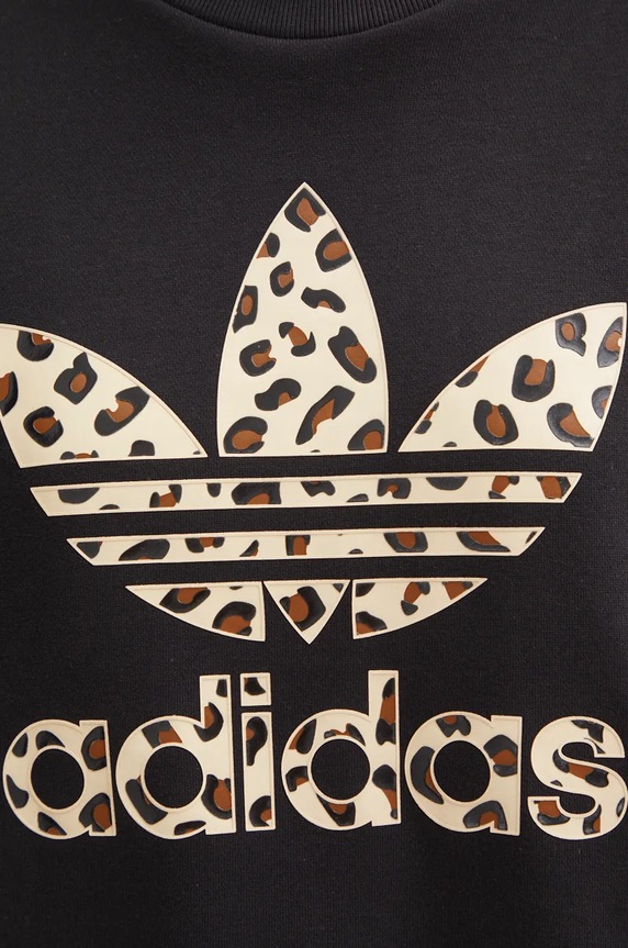 adidas Originals felpa in cotone Leopard Sweat IW8480 nero