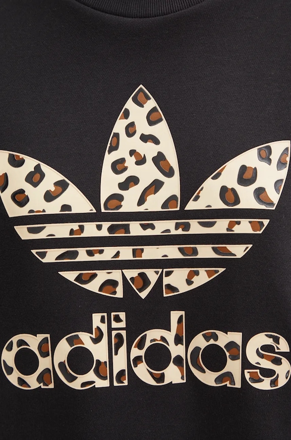 adidas Originals felpa in cotone Leopard Sweat IW8480 nero